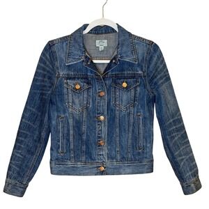 J.Crew Vintage Denim Jacket XS Classic Trucker Style